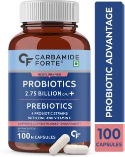 CARBAMIDE FORTE Probiotics & Prebiotics | Gut Health & Gas Relief Probiotics Supplement Capsules