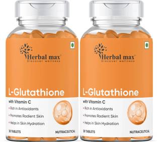 Herbal max L- Glutathione 500mg with Vitamin C, For Clear Skin