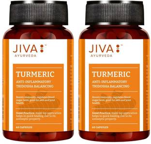 JIVA Turmeric Capsules - 60 Capsules Each-Pack of 2