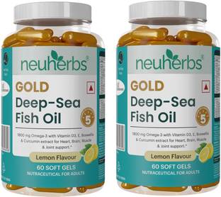 Neuherbs Gold Deep Sea Omega 3 Fish Oil 1800mg with 1080mg EPA & 720mg DHA