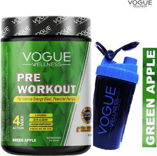 Vogue Wellness Pre-Workout L-Arginine, Creatine & Vitamins Supplement | 400G
