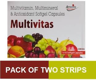 OBEXA PHARMA MULTIVITAS MULTIVITAMIN SUPPLEMENT CAPSULE (2*10CAPS)