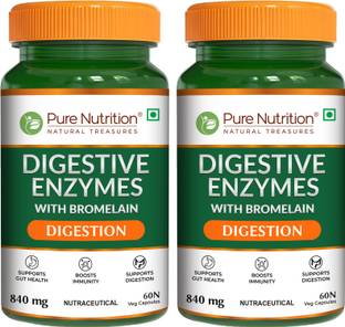 Pure Nutrition Digestive Enzymes with Bromelain Supports Digestion & Absorption of Nutrients