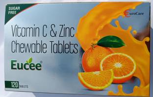 Eucee Vitamin C+ Zinc Chewable 120 tablet Immunity-antioxidant (Orange)