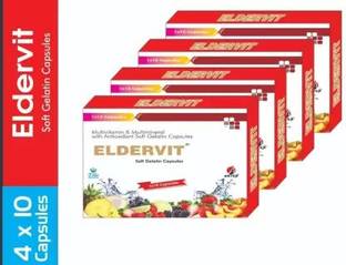 ELDERVIT CAPSULE MULTIVITAMIN AND MINERAL SOFTGEL CAPS WITH ANTI OXIDANTS (4*10CAPS)