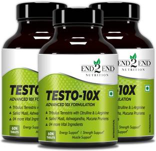 End2End Nutrition Testo-10X Natural Testosterone Booster Supplement with 10 Potent Ingredient