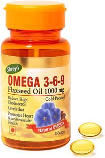 Shrey's Flaxseed Oil Omega 369 (Cold Pressed) - 30 Capsules (1000 mg)