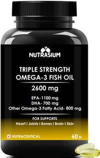 NUTRASIUM Triple Strength Omega-3 Fish Oil 2600 mg | For Heart, Joint, Skin, Eye, brain