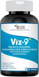 Hiral Health Viz-9 Tablets: Eye Supplement with Vitamin A, Lutein, Zeaxanthin Vision Care