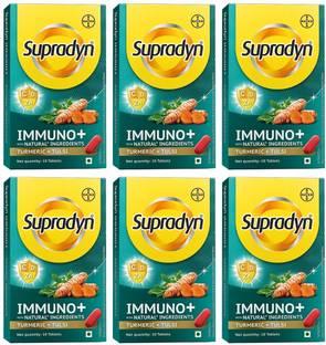 Supradyn Immuno +, Multivitamin, Natural immunity booster -Vit C & D, Zinc, 10 Tabs x 6