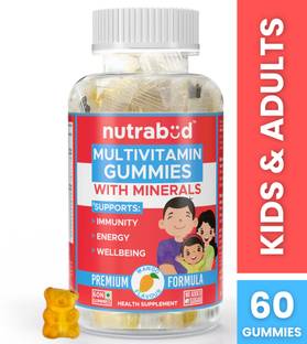 Nutrabud Multivitamin Gummies For Kids, Men & Women - No Added Sugar - Mango Flavor