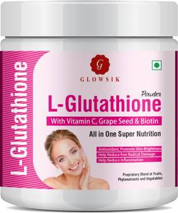 G GLOWSIK L-GLUTATHIONE POWDER FOR HEALTHY & GLOWING SKIN WITH PLANT & FRUIT EXTRACT