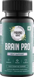 MANGO HERBS Brain Pro: Enhance Memory & Focus-Elevate Mood, Reduce Stress & Brain Fog