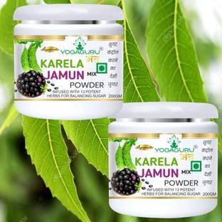 YOGAGURU MANTR Neem Karela Jamun Powder - For Maintaining Blood Sugar Levels (200g) pack 2