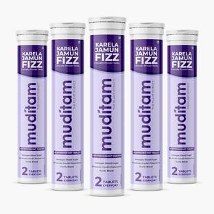 Muditam Ayurveda Karela Jamun Fizz (Karela Jamun Juice) Effervescent Tablet Ideal for 50 days