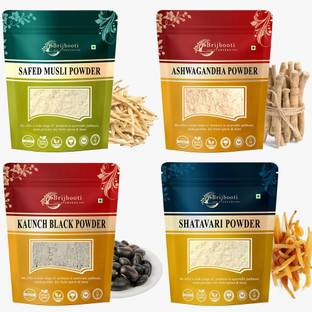BrijBooti Ashwagandha, Black Kauch,Safed Musli And Shatavari Powder | Combo