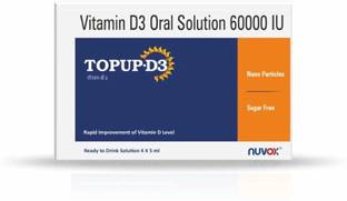 Nuvox Healthcare Nuvox TOPUP-D3 Vitamin D Vanilla Flavour Sugar Free Syrup (5 ml x 4 Bottles)
