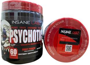 insane labz PSYCHOTIC PRE-WORKOUT FRUIT PUNCH WORLD'S MOST SELLING PREWORKOUT | 60 SERVINGS