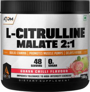 AS-IT-IS Nutrition ATOM L Citrulline Malate 2:1 - 100gms | 48 servings | 0 Sugar |Builds Stamina