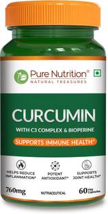Pure Nutrition Curcumin C3 Complex 760mg + Black Pepper, Amla & Sunthi | Natural Antioxidant