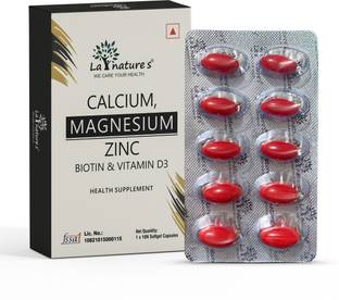 La Natures Calcium, Zinc Magnesium Biotin & Vitamin D3 30 Capsules for Men and Women