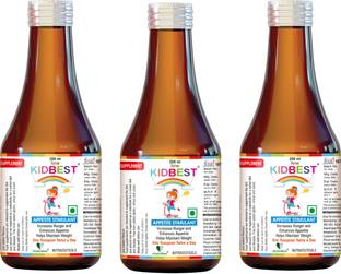 HealthBest Kidbest Appetite Syrup for 3-13 Years Kids | Each Pack of 200ml | Pack of 3