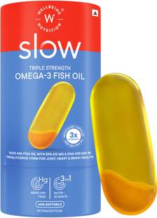 Wellbeing Nutrition Slow Extra Virgin Omega-3,EPA,DHA & Curcumin in Advanced Triple Strength 1250mg