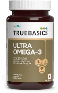 TRUEBASICS Ultra Omega 3 Fish Oil Capsules, Triple Strength with 1150 mg Omega 3