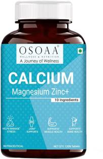 Osoaa Calcium Magnesium Zinc (ZMA) with Vitamin D2, K2 & B6 Supplement