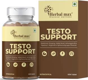 Herbal max Testo Support Tablet with Gokshura, Safed Musli, L-Arginine Natural ingredients