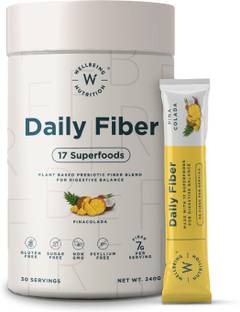 Wellbeing Nutrition Organic Daily Fiber For Weight loss & Blood Sugar Control Pina Colada Flavor