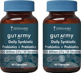 ZEROHARM ut Army Probiotics Supplement for Men & Women -100 Billion CFU & 25 Strains