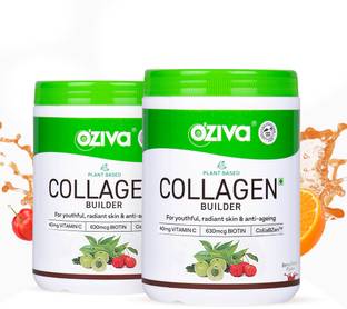 OZiva Vegan Collagen (Berry Orange) with Biotin & Vit C for Brighter & Youthful Skin