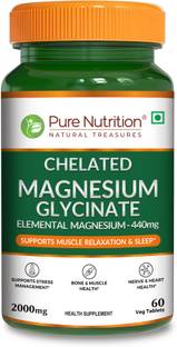 Pure Nutrition Chelated Magnesium Glycinate 2000mg For Sound Sleep, Bone & Joint Health
