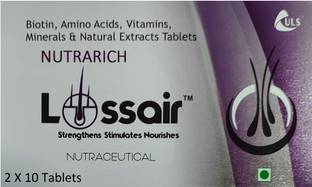 NUTRARICH Lossair Biotin Tablet For Hair Growth, Reduce Hair loss, Nourish, Strong Hair