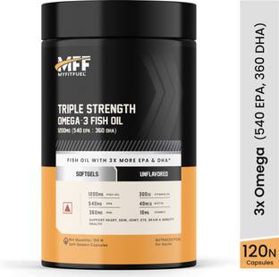 MyFitFuel Triple Strength Omega 3 Fish Oil, 1200mg (540 EPA 360 DHA), 120 softgels