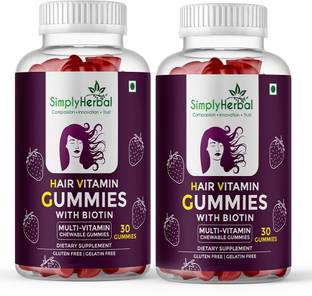 Simply Herbal Multivitamin Biotin Gummies For Hair Growth For Both Men & Women