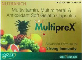 NUTRARICH Multiprex Multivitamin Antioxident Softgel With Spirulina, Green Tea Extract