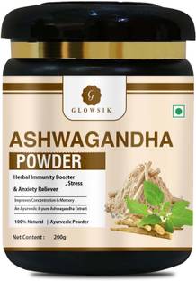 GLOWSIK Organic Ashwagandha Powder |For Stress Relief | Improves Concentration & Memory
