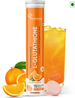 Herbal max L-Glutathione 600mg Effervescent Tablet with Vitamin C to Reduce Pigmentation