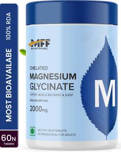 MyFitFuel Chelated Magnesium Glycinate 2000mg +Zinc, Vit. B6, Lysine Recovery, Sleep 60Nos