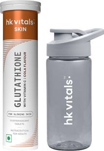 HEALTHKART hk vitals Glutathione Skin Glow Effervescent Tablets, Cola With Sipper