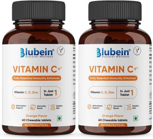 Blubein Vitamin C Chewable Tablets | Powerful Antioxidants | Boosts Skin Glow & Immunity