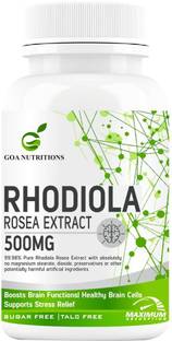GOA NUTRITIONS Rhodiola Rosea Supplement Root Extract Standardized 500mg-60 Tablets