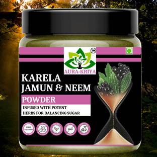 Aura Kriya jamun karela powder 200 gm with neem powder | manage your blood sugar level