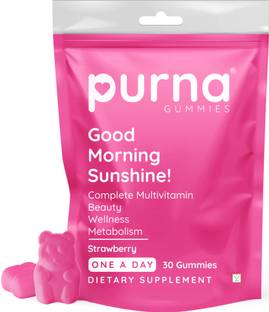 Purna Gummies Women's Immunity Multivitamin Strawberry Gummies - Vitamins A, C, D, E, B12