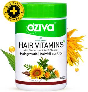 OZiva Hair Vitamins (with Biotin & Iron)for Hair Regrowth & Hairfall Control