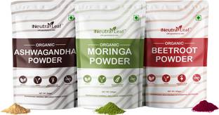 Neutraleaf Super Trio | Moringa , Beetroot , Ashwagandha | Organic Powders | Multi Nutrient