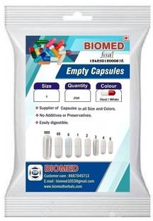 biomed Pharma raw materials Empty Gelatin Capsules size 1 RED/ WHITE