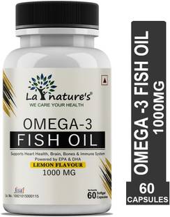 La Natures Omega 3 Fish Oil 1000 mg with Lemon Flavour I Best for Heart, Brain, Eye, Skin